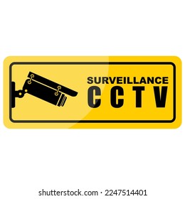 cctv protected camera sign vector