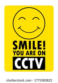 CCTV protection notice design vector illustration on yellow background