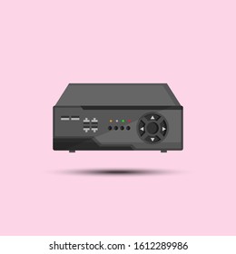 CCTV Record Box, Dvr Flat Icon Design With Shadow And Color Background