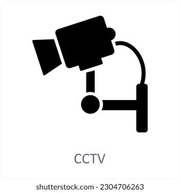 CCTV y concepto de icono de seguridad