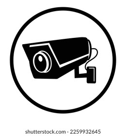 CCTV Security camera flat  icon sign