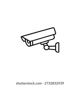 CCTV security camera icon black and white vector building amenities surveillance symbol for safety and protection
