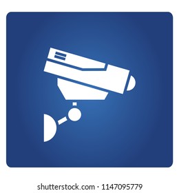CCTV, security camera icon in blue background