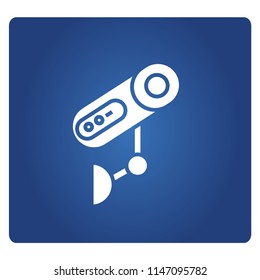 CCTV, security camera icon in blue background