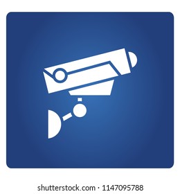 CCTV, security camera icon in blue background