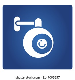 CCTV, security camera icon in blue background