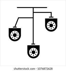 Cctv Security Camera Icon Design, Video Surveillance Vector Art Illustration
