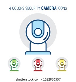 CCTV, Security Camera Icon, Office, Shopping Mall, Station, Airport, Bank and House Protection and Security Isolated Icon - Vector