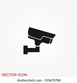 CCTV security camera icon on white background
