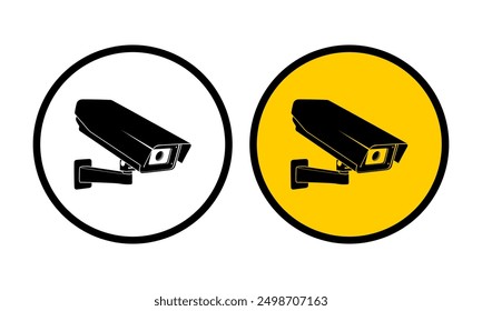 Señal del icono de la cámara de seguridad de CCTV aislada sobre fondo blanco. Vector del icono de la cámara de seguridad. Cámara de seguridad exterior. CCTV, seguro, concepto de monitoreo.