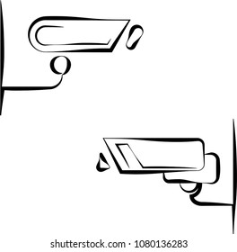 CCTV Security Camera Icon, Video Surveillance Vector Illustration