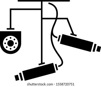 CCTV Security Camera Icon, Video Surveillance Vector Illustration