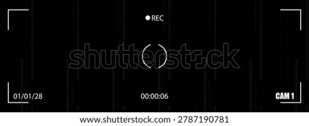 CCTV security camera recording viewfinder background with static