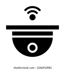 CCTV, Security Camera in Solid Glyph Icon. Wireless Camera. Internet of Things