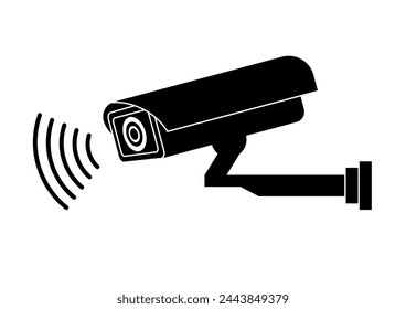 Symbol für CCTV-Sicherheitskamera oder Überwachungskamera. In: Vector Illustration. 