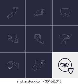 CCTV, security camera, surveillance icons