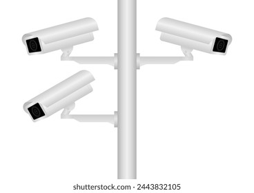 Überwachungskamera oder Überwachungskamera. CCTV Street Camera. In: Vector Illustration. 