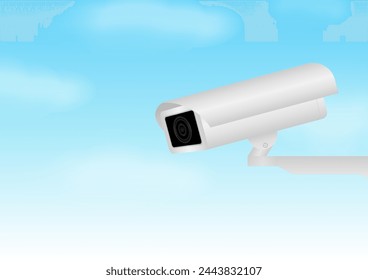 CCTV Security Camera or Surveillance Camera. CCTV Street Camera. Vector Illustration. 