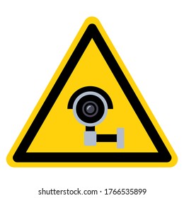 Signo de símbolo de cámara de seguridad de CCTV, Ilustración de vectores, aislamiento de la etiqueta de fondo blanco .EPS10