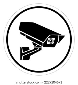Signo de símbolo de cámara de seguridad de CCTV, Ilustración de vectores, aislamiento de la etiqueta de fondo blanco .EPS10
