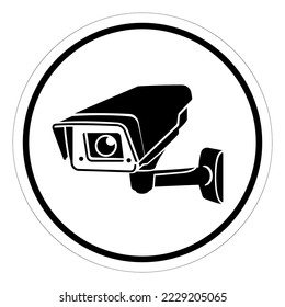 Symbol der CCTV-Sicherheitskamera, Vektorgrafik, einzeln auf weißem Hintergrund - Etikett .EPS10