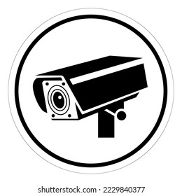 Symbol der CCTV-Sicherheitskamera, Vektorgrafik, einzeln auf weißem Hintergrund - Etikett .EPS10