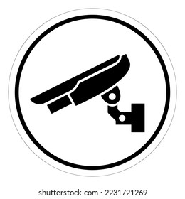 Signo de símbolo de cámara de seguridad de CCTV, Ilustración de vectores, aislamiento de la etiqueta de fondo blanco .EPS10