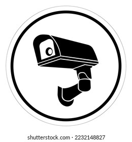 Signo de símbolo de cámara de seguridad de CCTV, Ilustración de vectores, aislamiento de la etiqueta de fondo blanco .EPS10 
