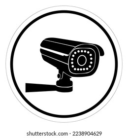 Symbol der CCTV-Sicherheitskamera, Vektorgrafik, einzeln auf weißem Hintergrund - Etikett .EPS10
