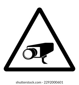Signo de símbolo de cámara de seguridad de CCTV, Ilustración de vectores, aislamiento de la etiqueta de fondo blanco .EPS10