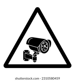 Signo de símbolo de cámara de seguridad de CCTV, Ilustración de vectores, aislamiento de la etiqueta de fondo blanco .EPS10