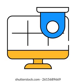 cctv security camera system line icon vector. cctv security camera system sign. isolated symbol illustration