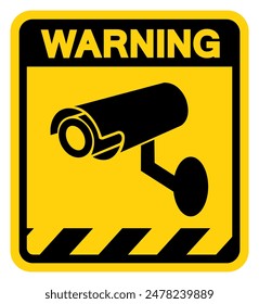 CCTV Security Camera Warning Sign, Vector Illustration, Isolate On White Background Label .EPS10