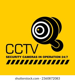 CCTV, cámaras de seguridad en funcionamiento, vector de signos