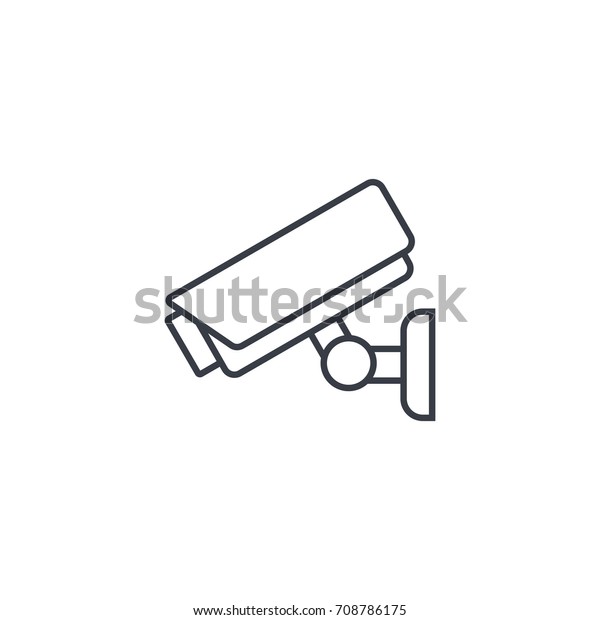 Cctv Security Digital Camera Protection Thin Stock Vector (Royalty Free ...