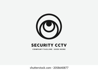 cctv security logo design template, camera lens vector logo design template