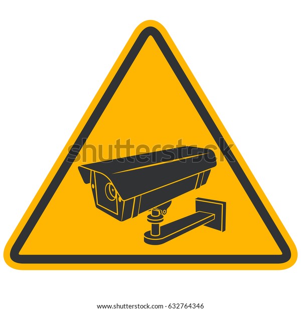 Cctv Security Video Camera Warning Black Stock Vector (Royalty Free ...