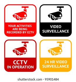 CCTV set pictogram, video surveillance, set symbol security camera