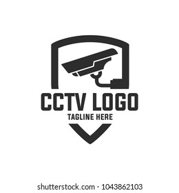 Cctv and Shield illustration vector design, logo icon