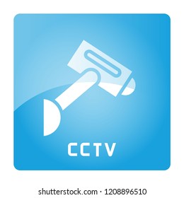 CCTV sign in blue 