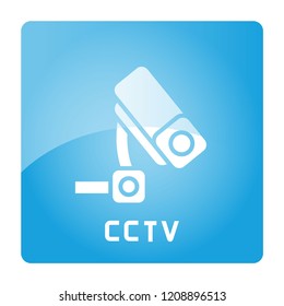 CCTV sign in blue 