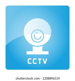 CCTV sign in blue 