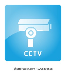 CCTV sign in blue 