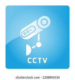 CCTV sign in blue 