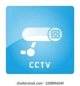 CCTV sign in blue 