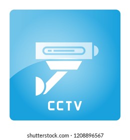 CCTV sign in blue 