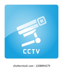 CCTV sign in blue 
