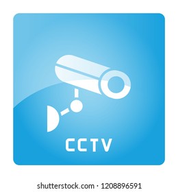 CCTV sign in blue 