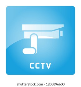 CCTV sign in blue 