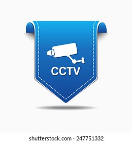 CCTV Sign Blue Vector Icon Design